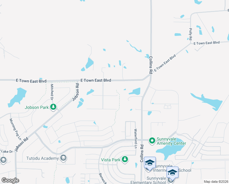 map of restaurants, bars, coffee shops, grocery stores, and more near 362 Town East Boulevard in Sunnyvale