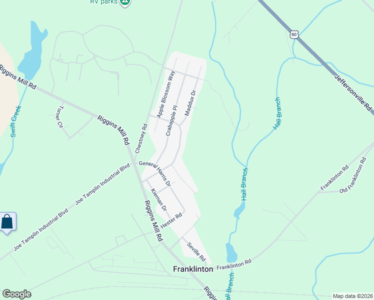 map of restaurants, bars, coffee shops, grocery stores, and more near 161 Apple Valley Road in Macon