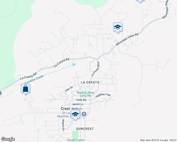 map of restaurants, bars, coffee shops, grocery stores, and more near 1243 La Cresta Boulevard in El Cajon
