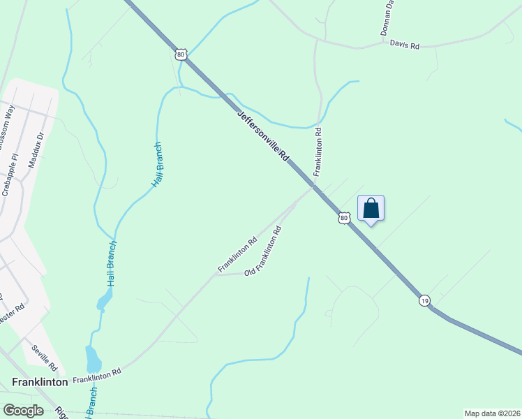 map of restaurants, bars, coffee shops, grocery stores, and more near 3608 Franklinton Road in Dry Branch