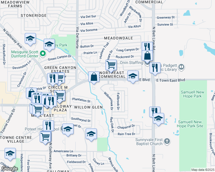 map of restaurants, bars, coffee shops, grocery stores, and more near 400 Chatham Street in Sunnyvale