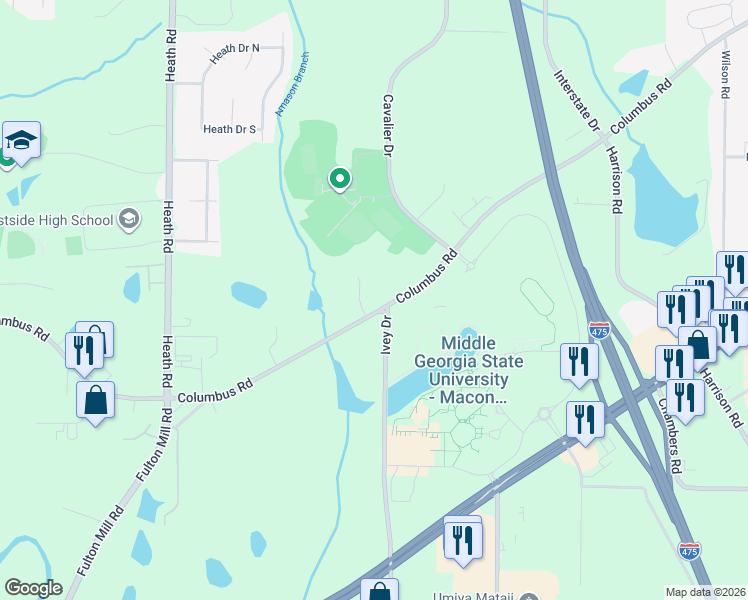 map of restaurants, bars, coffee shops, grocery stores, and more near 5383 State Route 22 Con in Macon