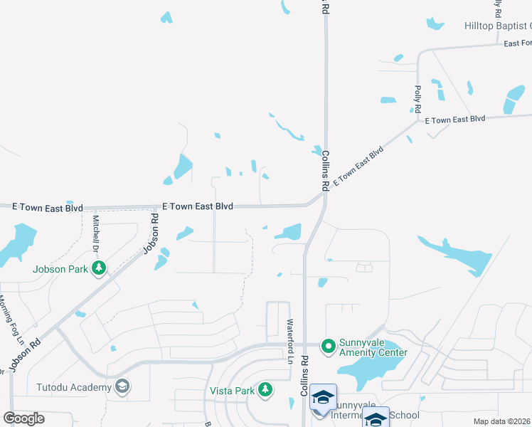map of restaurants, bars, coffee shops, grocery stores, and more near 362 Town East Boulevard in Sunnyvale