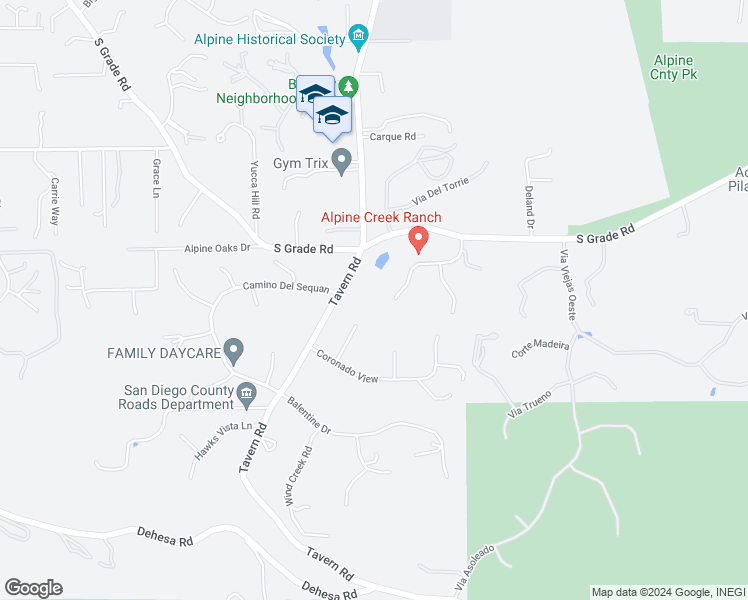 map of restaurants, bars, coffee shops, grocery stores, and more near 2672 Big Wagon Road in Alpine