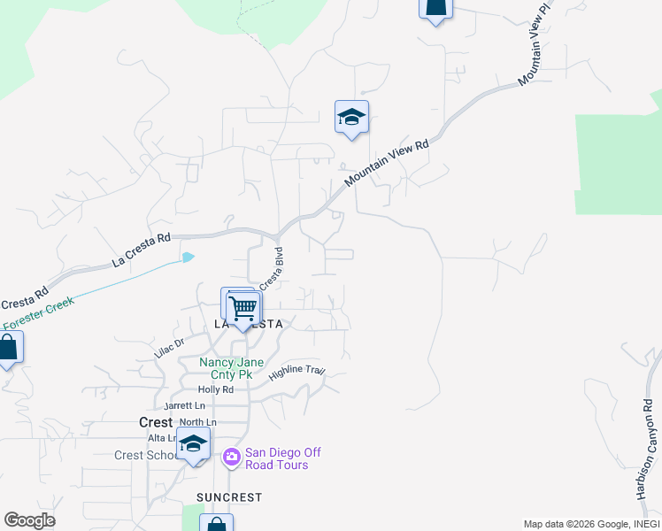 map of restaurants, bars, coffee shops, grocery stores, and more near 224 Sage Road in El Cajon