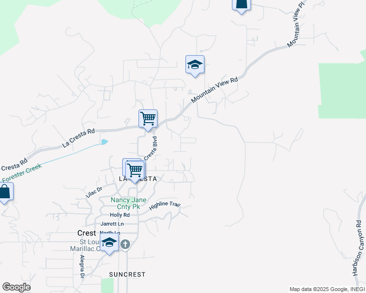 map of restaurants, bars, coffee shops, grocery stores, and more near 224 Sage Road in El Cajon