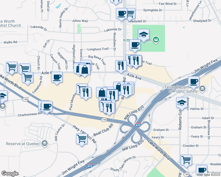 map of restaurants, bars, coffee shops, grocery stores, and more near 4041 Boat Club Road in Lake Worth