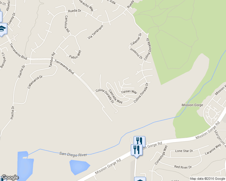 map of restaurants, bars, coffee shops, grocery stores, and more near 11283 Cascada Way in San Diego