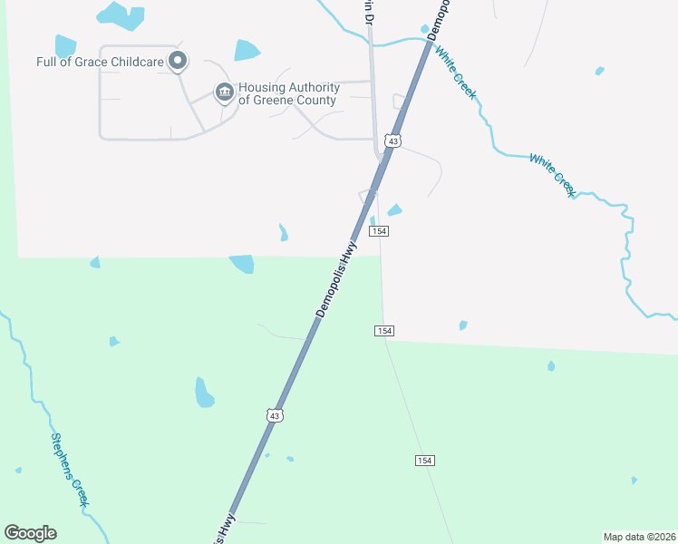 map of restaurants, bars, coffee shops, grocery stores, and more near 1695 Demopolis Highway in Eutaw