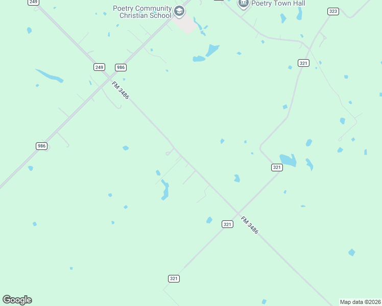 map of restaurants, bars, coffee shops, grocery stores, and more near 18569 County Road 322 in Terrell