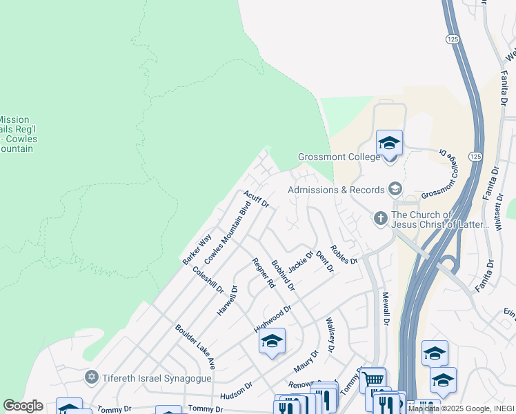 map of restaurants, bars, coffee shops, grocery stores, and more near 7384 Ballinger Avenue in San Diego