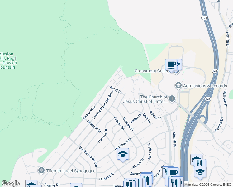 map of restaurants, bars, coffee shops, grocery stores, and more near 7384 Ballinger Avenue in San Diego