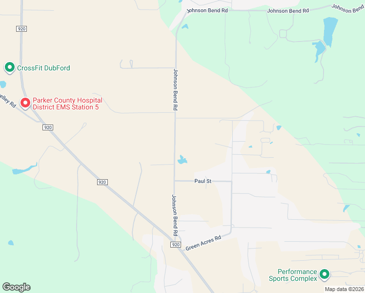 map of restaurants, bars, coffee shops, grocery stores, and more near 1217 Johnson Bend Road in Weatherford