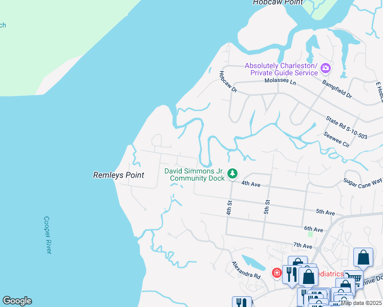 map of restaurants, bars, coffee shops, grocery stores, and more near 138 3rd Avenue in Mount Pleasant