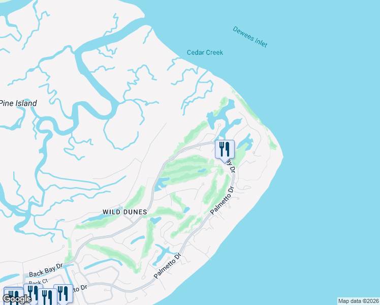 map of restaurants, bars, coffee shops, grocery stores, and more near 8 Commons Court in Isle of Palms