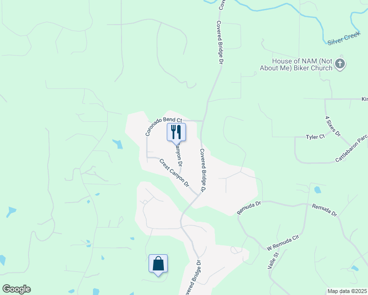 map of restaurants, bars, coffee shops, grocery stores, and more near 254 Covered Bridge Drive in Fort Worth