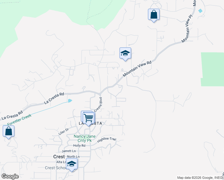 map of restaurants, bars, coffee shops, grocery stores, and more near 225 Mountain View Road in El Cajon