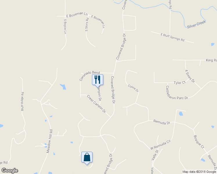 map of restaurants, bars, coffee shops, grocery stores, and more near 254 Covered Bridge Drive in Fort Worth