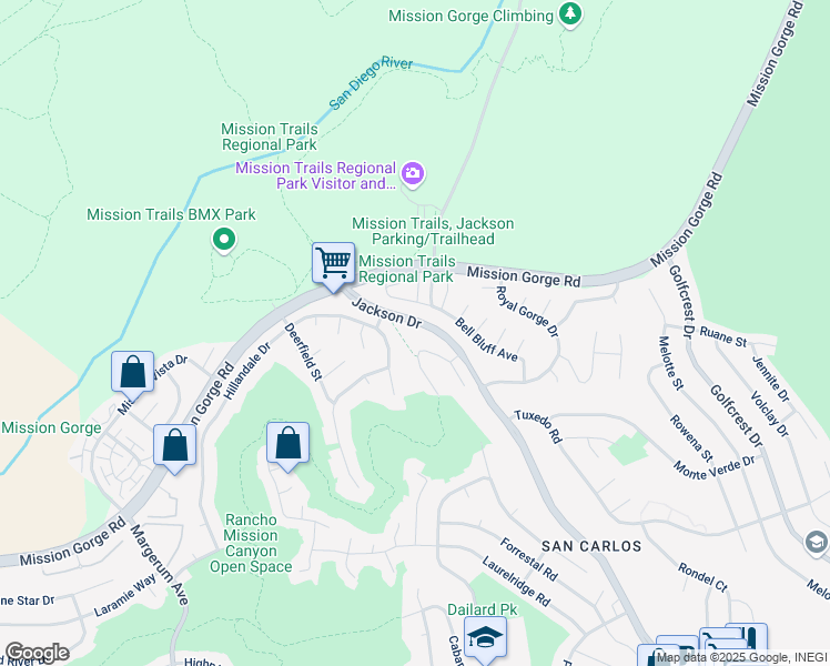 map of restaurants, bars, coffee shops, grocery stores, and more near 6660 Hemingway Drive in San Diego