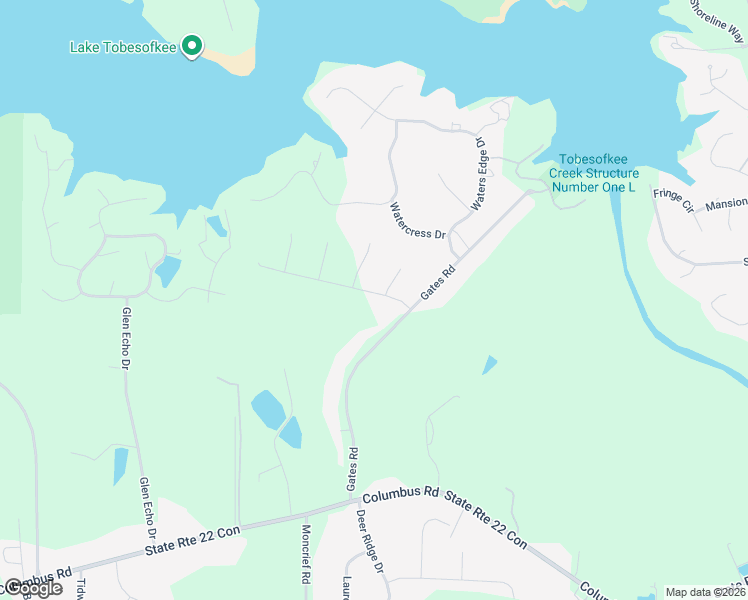 map of restaurants, bars, coffee shops, grocery stores, and more near 108 Waters Pointe in Lizella