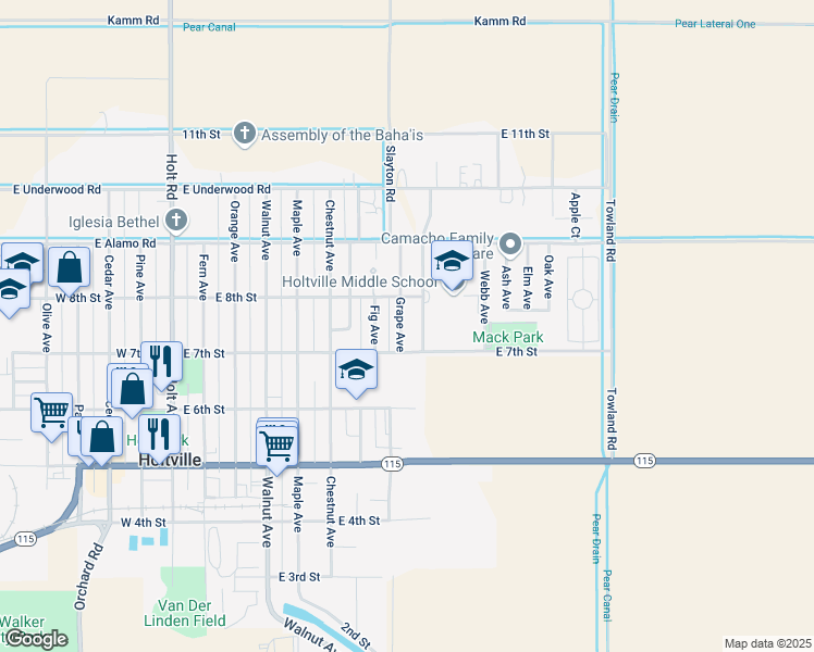 map of restaurants, bars, coffee shops, grocery stores, and more near 738 Brentwood Ave in Holtville