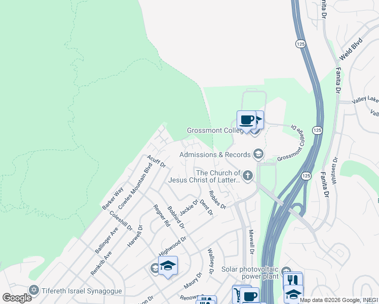 map of restaurants, bars, coffee shops, grocery stores, and more near 7565 Rainswept Lane in San Diego