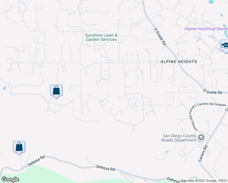 map of restaurants, bars, coffee shops, grocery stores, and more near 2461 Denova Drive in Alpine