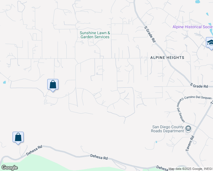 map of restaurants, bars, coffee shops, grocery stores, and more near 2461 Denova Drive in Alpine