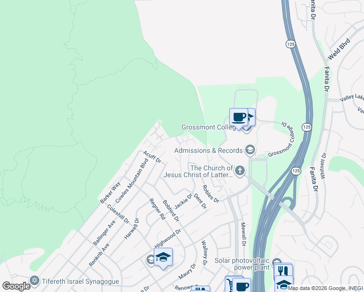 map of restaurants, bars, coffee shops, grocery stores, and more near 7565 Rainswept Lane in San Diego