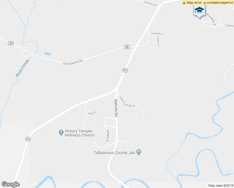 map of restaurants, bars, coffee shops, grocery stores, and more near 314 Industrial Park Drive in Dadeville