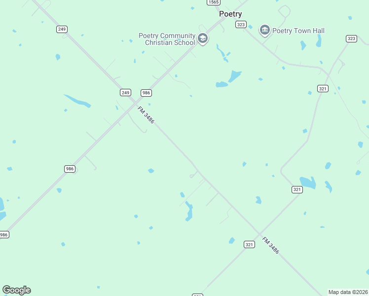 map of restaurants, bars, coffee shops, grocery stores, and more near 18589 County Road 322 in Terrell