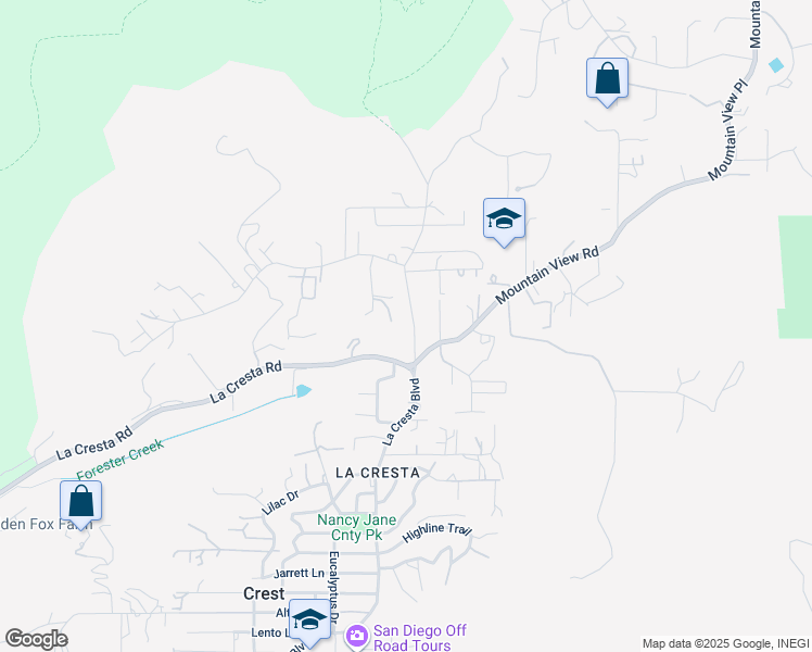 map of restaurants, bars, coffee shops, grocery stores, and more near 995 La Cresta Boulevard in El Cajon