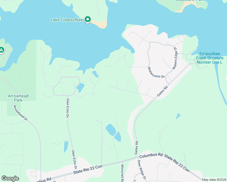 map of restaurants, bars, coffee shops, grocery stores, and more near 160 Waters Pointe in Lizella