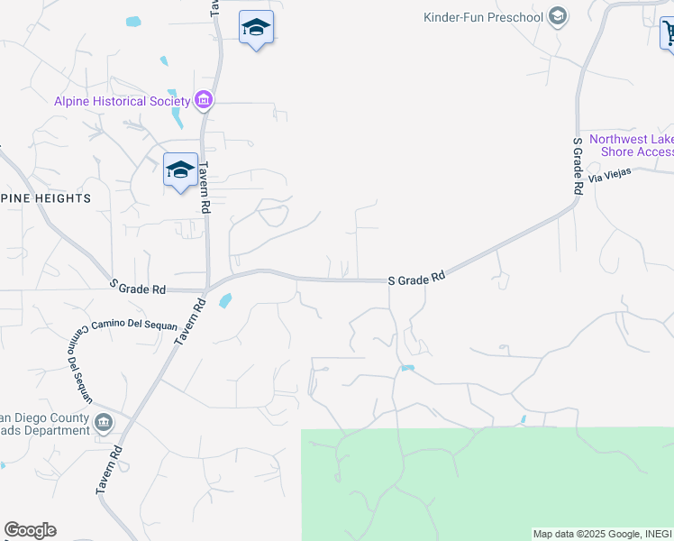 map of restaurants, bars, coffee shops, grocery stores, and more near 2060 South Grade Road in Alpine