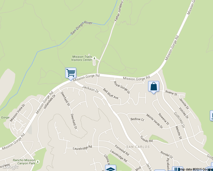 map of restaurants, bars, coffee shops, grocery stores, and more near 6580 Royal Gorge Court in San Diego