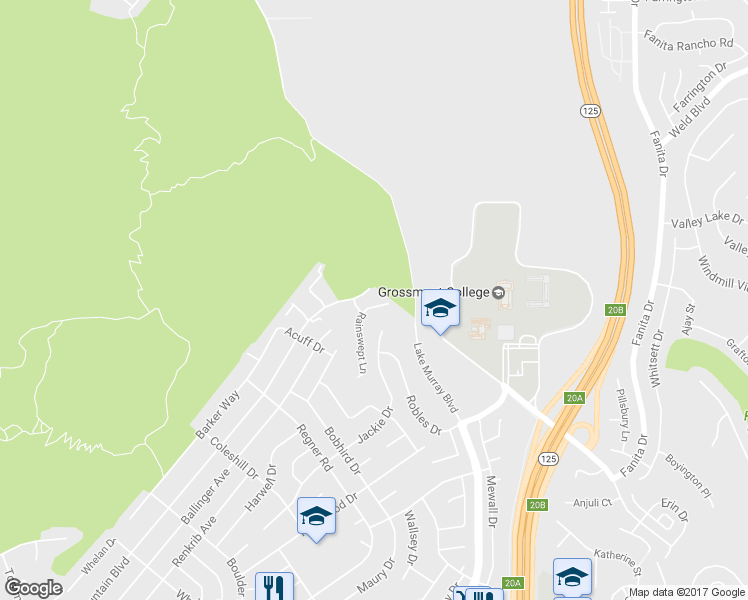 map of restaurants, bars, coffee shops, grocery stores, and more near 7634 Rainswept Lane in San Diego