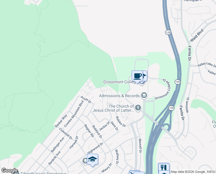 map of restaurants, bars, coffee shops, grocery stores, and more near 7634 Rainswept Lane in San Diego