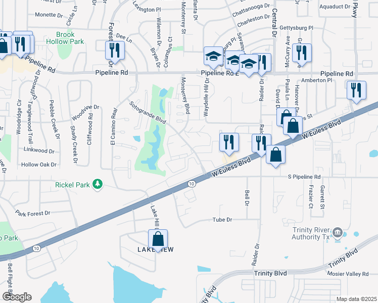 map of restaurants, bars, coffee shops, grocery stores, and more near 1700 Sotogrande Boulevard in Hurst