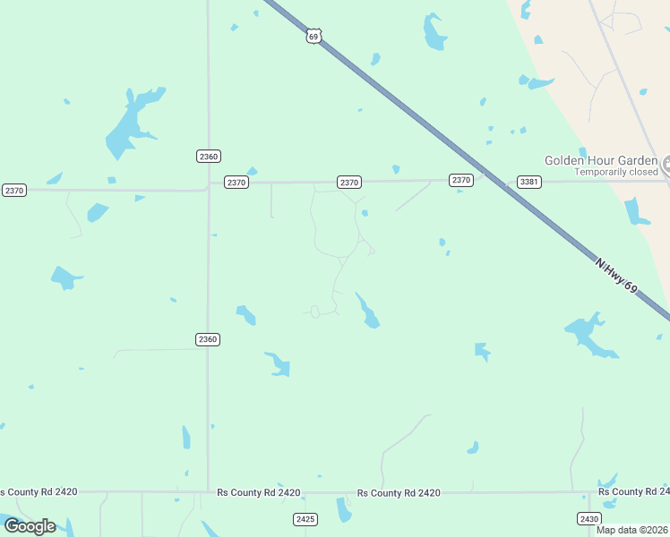 map of restaurants, bars, coffee shops, grocery stores, and more near County Road 2370 in Alba
