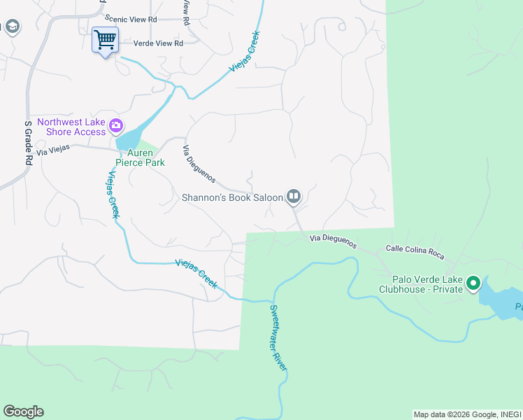 map of restaurants, bars, coffee shops, grocery stores, and more near 2444 Via Dieguenos in Alpine