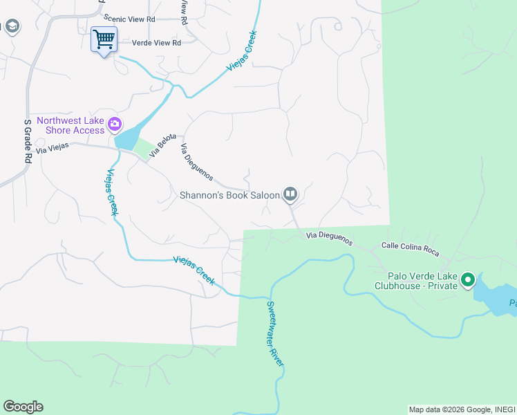 map of restaurants, bars, coffee shops, grocery stores, and more near 2444 Via Dieguenos in Alpine