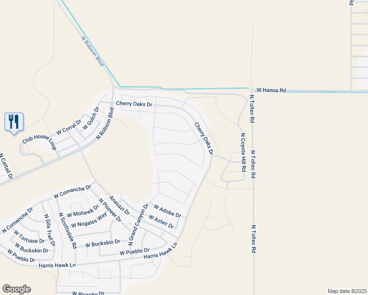 map of restaurants, bars, coffee shops, grocery stores, and more near 4347 West White Horse Boulevard in Eloy