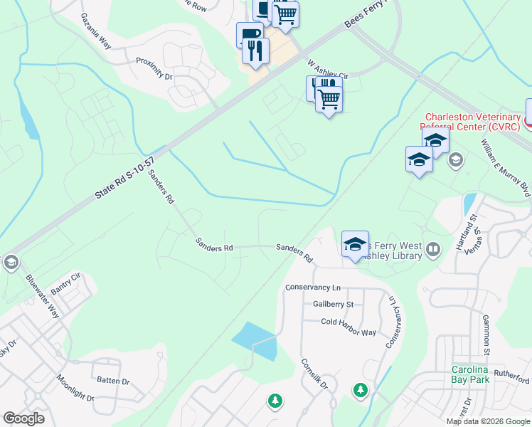 map of restaurants, bars, coffee shops, grocery stores, and more near 1070 Reverend Joseph Heyward Road in Charleston