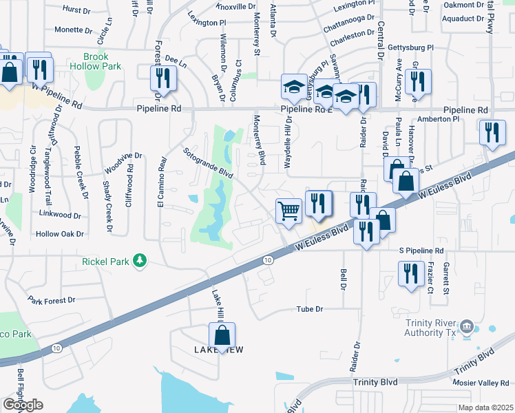 map of restaurants, bars, coffee shops, grocery stores, and more near 1738 Sotogrande Boulevard in Hurst