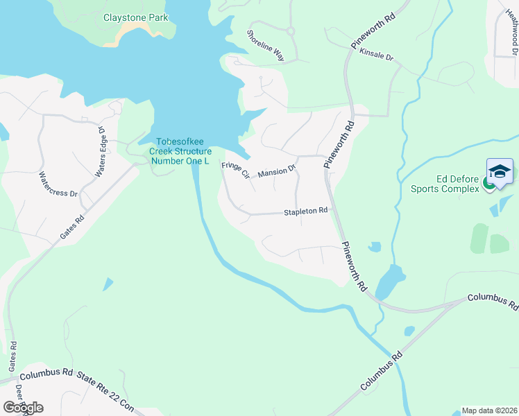 map of restaurants, bars, coffee shops, grocery stores, and more near 6365 Stapleton Road in Macon