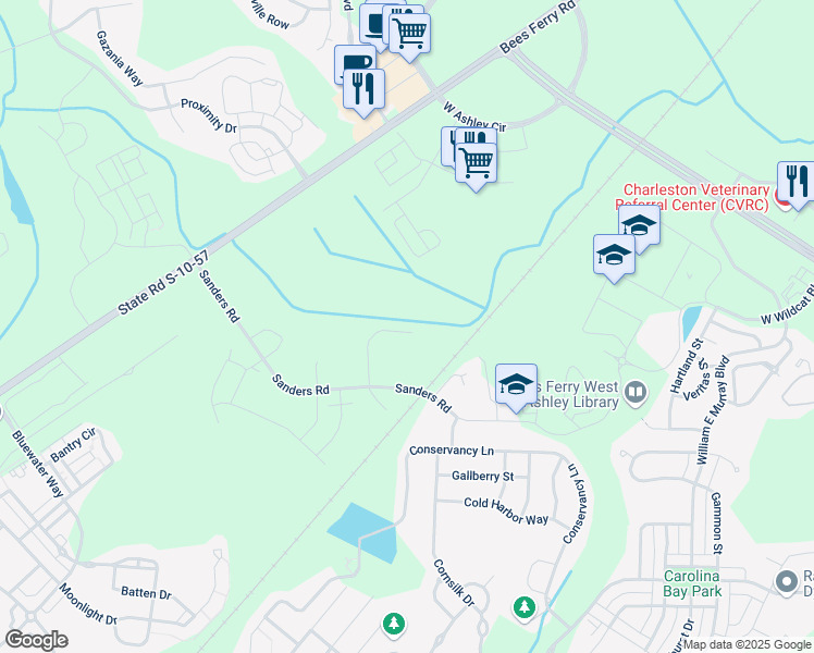 map of restaurants, bars, coffee shops, grocery stores, and more near 1128 Reverend Joseph Heyward Road in Charleston