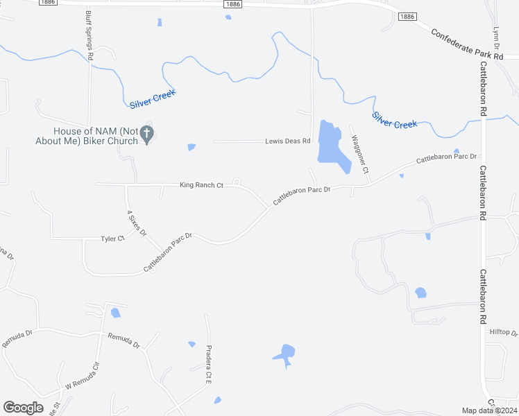 map of restaurants, bars, coffee shops, grocery stores, and more near 117 King Ranch Court in Fort Worth