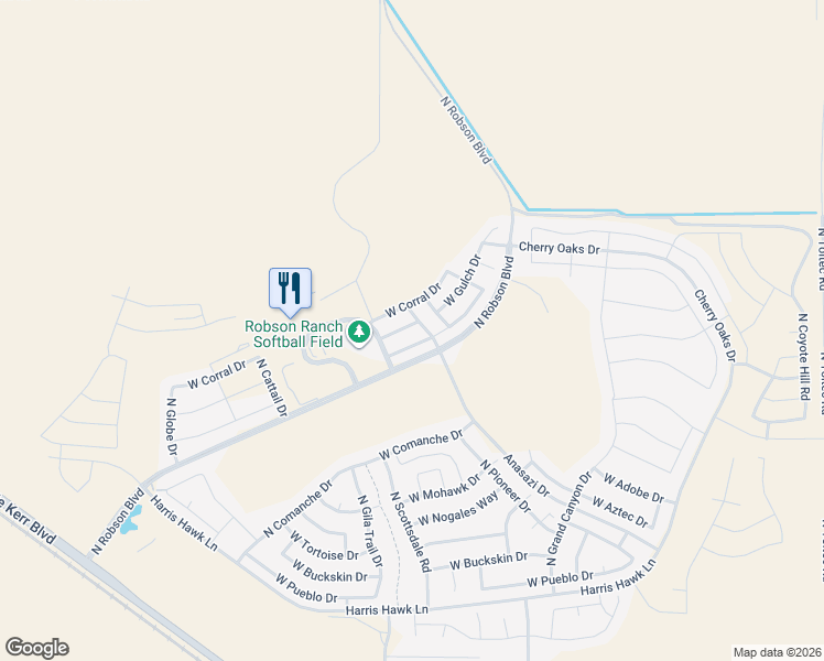 map of restaurants, bars, coffee shops, grocery stores, and more near 4954 West Posse Drive in Eloy