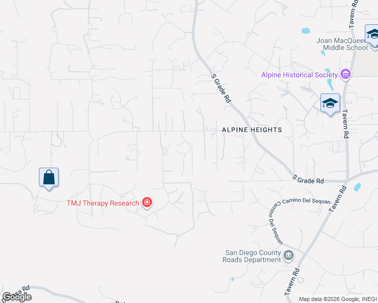 map of restaurants, bars, coffee shops, grocery stores, and more near 2297 Alpine Heights Way in Alpine