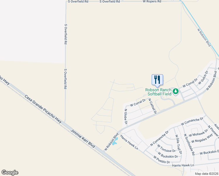 map of restaurants, bars, coffee shops, grocery stores, and more near Unnamed Road in Eloy